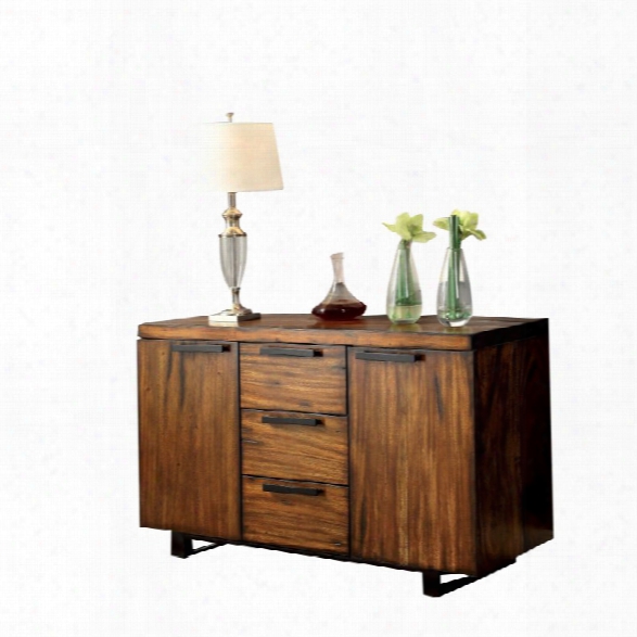 Furniture Of America Buntix Buffet In Tobacco Oak