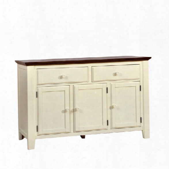 Furniture Of America Gossling Buffet In Cherry And White