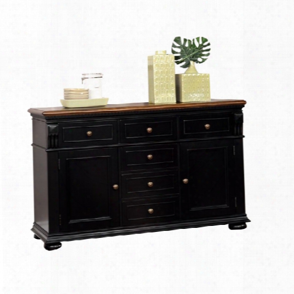 Furniture Of America Hendrix Buffet In Cherry And Black