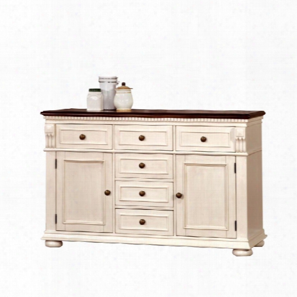 Furniture Of America Hendrix Buffet In Cherry And White