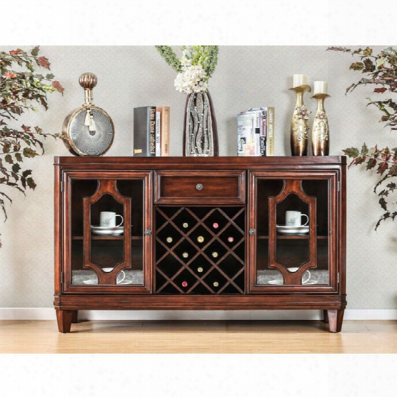 Furniture Of America Kamella Traditional Server In Brown Cherry
