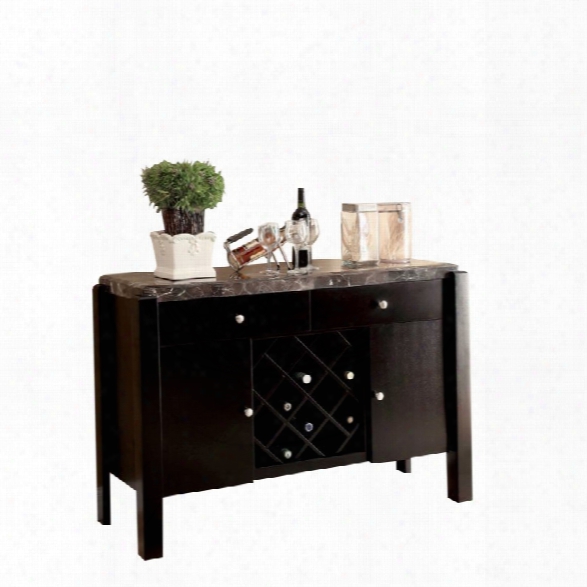 Furniture Of America Ramsy Marble Top Buffet In Black