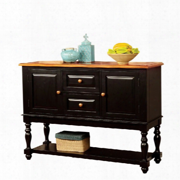 Furniture Of America Sallie Sideboard In Black And Antique Oak