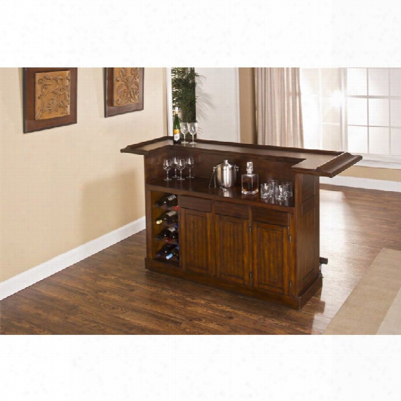 Hillsdale Classic Home Bar In Brown Cherry