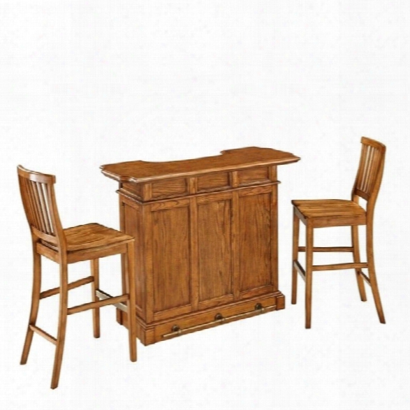 Home Styles Americana Home Bar And Two Stools In Oak
