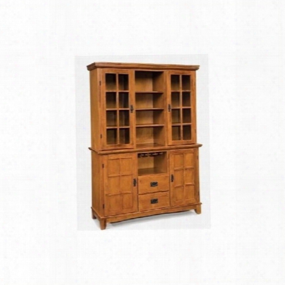 Home Styles Furniture Arts & Crafts Dining Buffet And Hutch In Cottage Oak