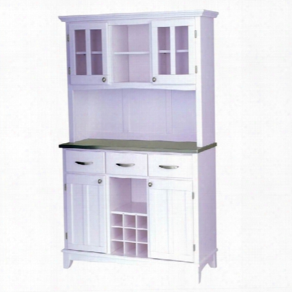 Home Styles Steel Top Buffet And 2-door Hutch In White