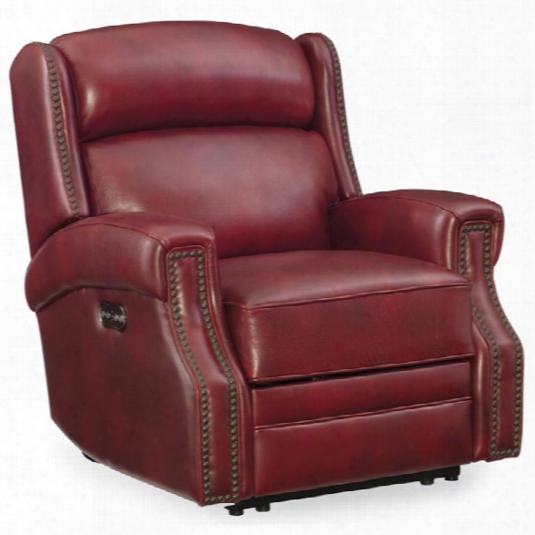 Hooker Furniture Carlisle Leather Power Recliner In Red