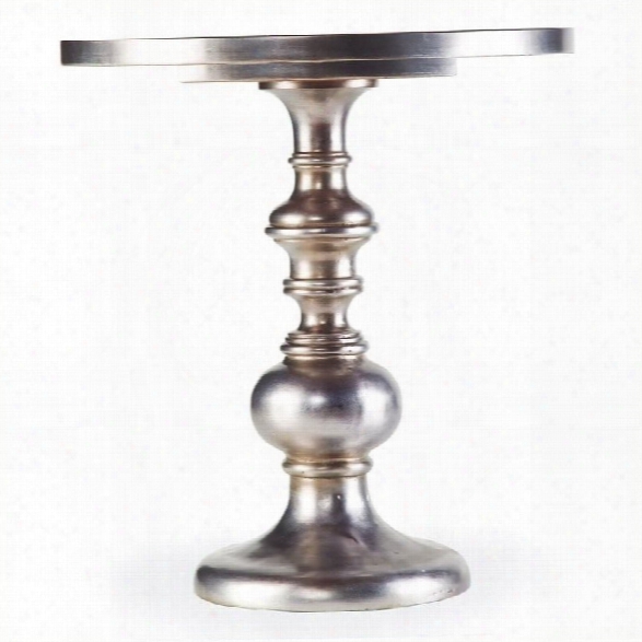 Hooker Furniture Melange Round Kenmar Pedestal Table In Faux Zinc