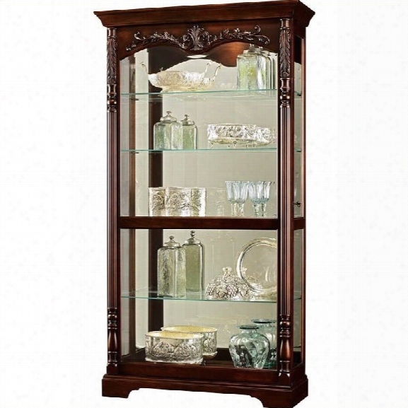 Howard Miller Felicia Curio Cabinet In Distressed Rustic Cherry