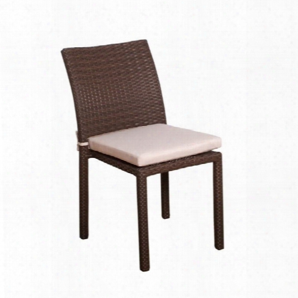 International Home Atlantic 4 Piece Patio Dining Chair In Dark Brown