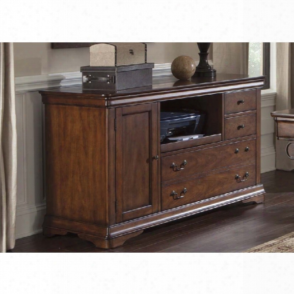 Liberty Furniture Brookview Computer Credenza In Rustic Cherry