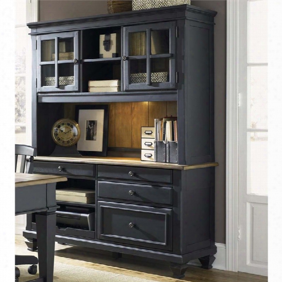 Liberty Furniture Bungalow Ii Computer Credenza And Hutch In Black