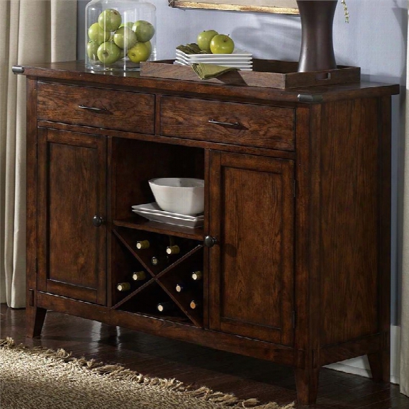 Liberty Furniture Cabin Fever Server In Bistro Brown