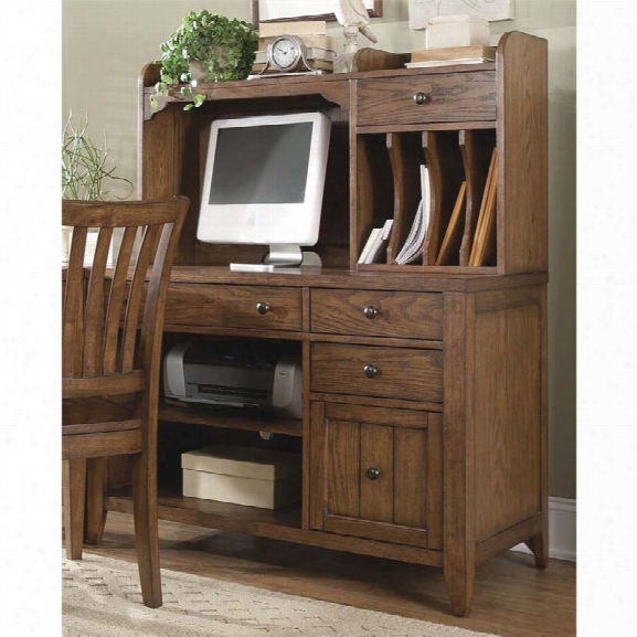 Liberty Furniture Hearthstone Computer Credenza And Hutch In Oak