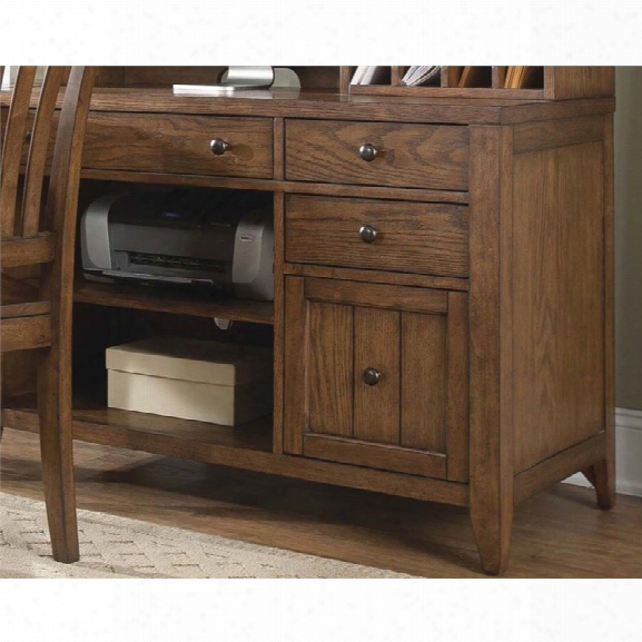 Liberty Furniture Hearthstone Computer Credenza In Rustic Oak