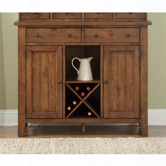 Liberty Furniture Hearthstone Wine Rack Server In Rustic Oak