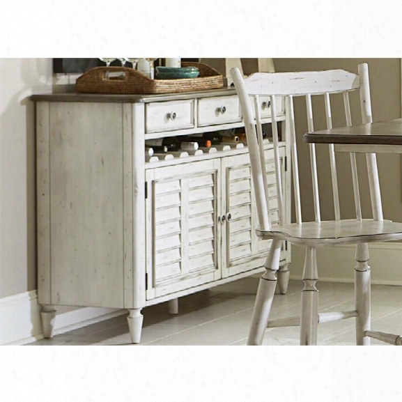 Liberty Furniture Oak Hill Wine Rack Server In Antique White