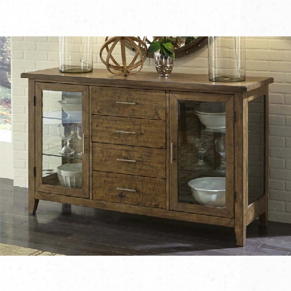 Liberty Furniture Pebble Creek I Server In Weathered Butterscotch