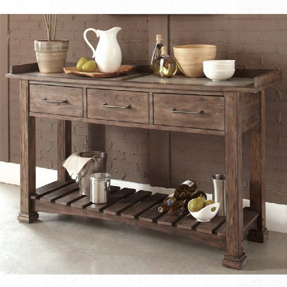 Liberty Furniture Stonr Brook Server In Rustic Saddle