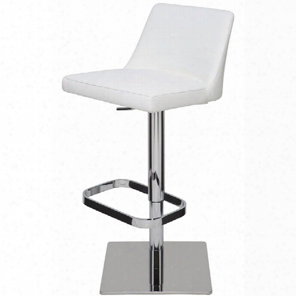 Nuevo Rome Adjustable Faux Leather Bar Stool In White