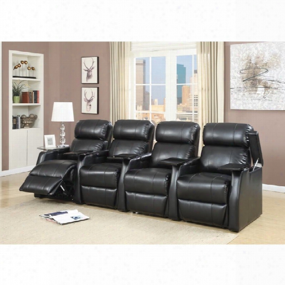 Picket House Furnishings Cecille 4 Piece Power Reclining Movie Seating