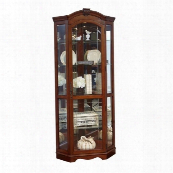 Pulaski Curios Corner Cabinet In Medallion Cherry