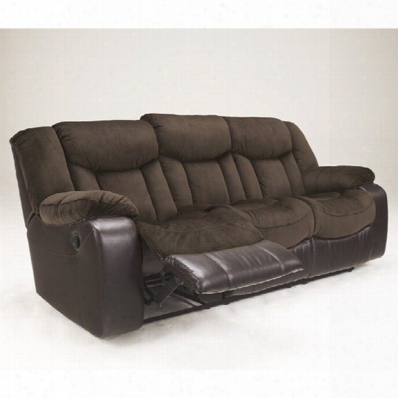 Signature Design By Ashley Furniture Tafton Microfiber Reclining Sofa In Java