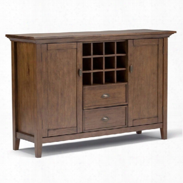 Simpli Home Redmond Sideboard With Wine Rack In Rustic Aged Brown