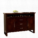 Furniture of America Steline Wine Rack Buffet in Natural Wood