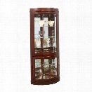 Pulaski Chocolate Cherry Curved Corner Curio Cabinet