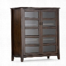 Simpli Home Burlington Storage Cabinet in Dark Espresso Brown