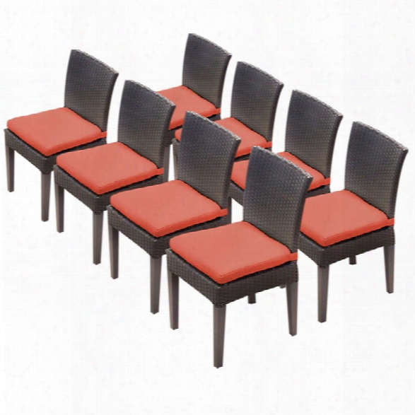 Tkc Napa Patio Dining Side Chair In Orange (set Of 8)