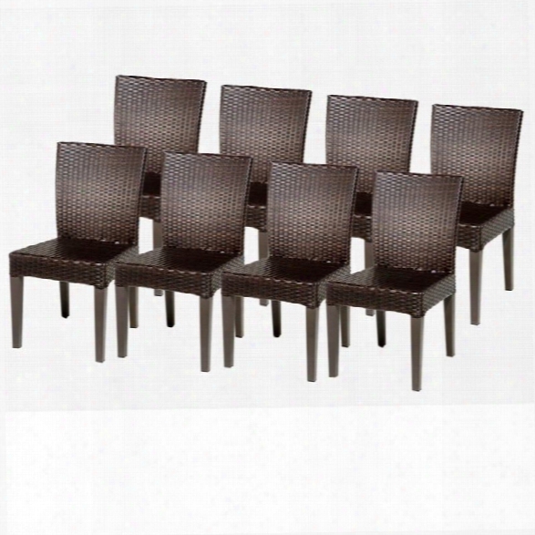 Tkc Napa Wicker Patiio Dining Chairs In Espresso (set Of 8)