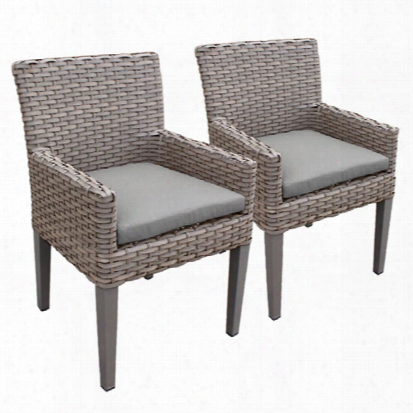 Tkc Oasis Patio Dining Arm Chair In Gray (set Of 2)