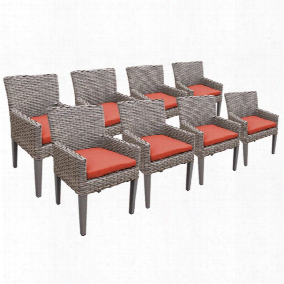 Tkc Oasis Patio Dining Arm Chair In Orange (set Of 8)