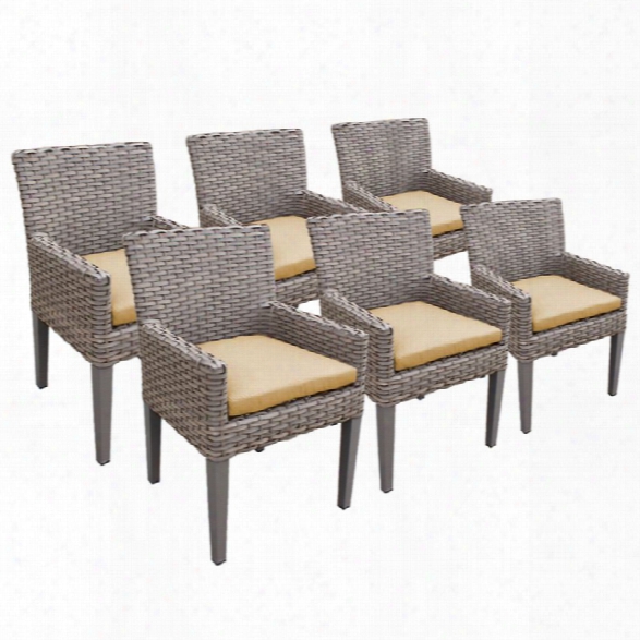 Tkc Oasis Patio Dining Arm Chair In Sesame (set Of 6)