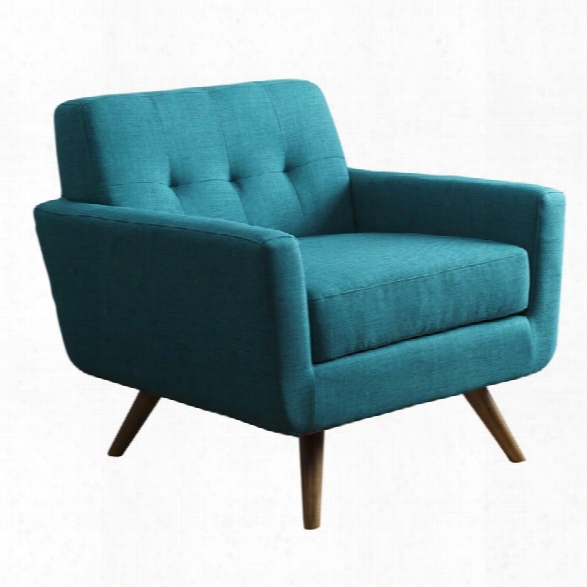 Abbyson Living Paisley Tufted Fabric Arm Chair In Teal Blue