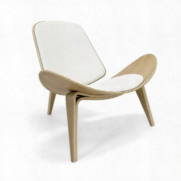Aeon Furniture Chesapeake Fabric Swayback Lounge Chair In White