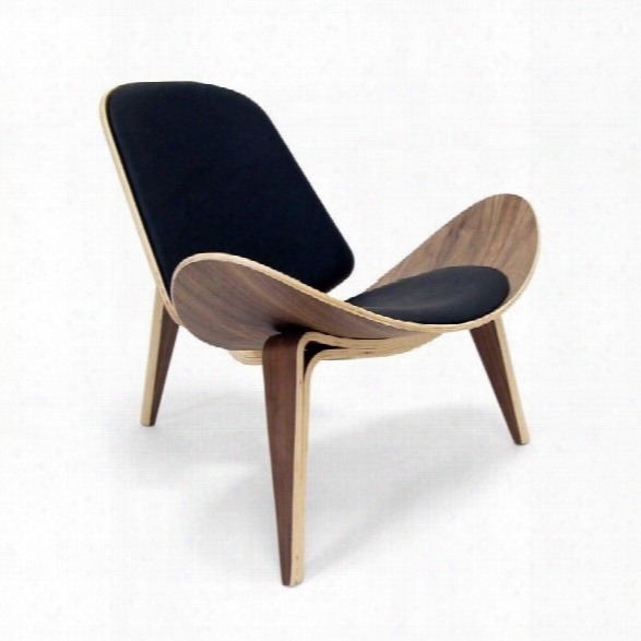 Aeon Furniture Chesapeake Leather Swayback Lounge Chair In Black