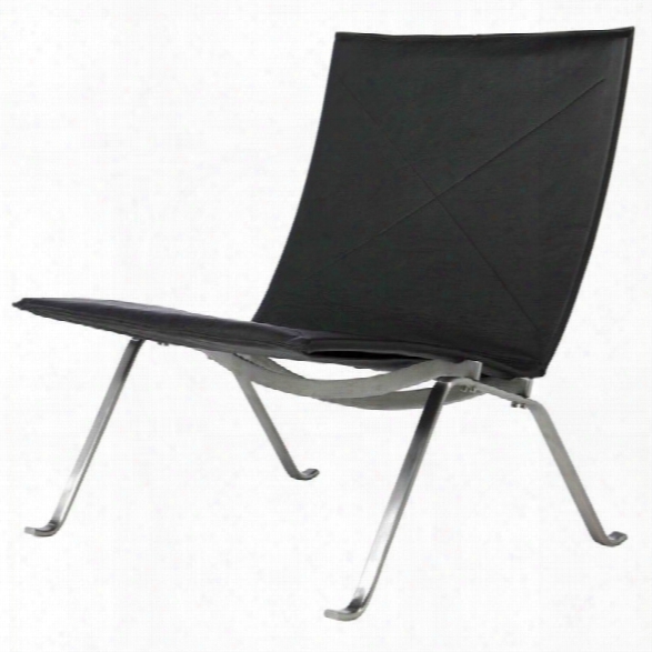 Aeon Furniture Fairfax Lounge Chair In Black And Stainless Steel