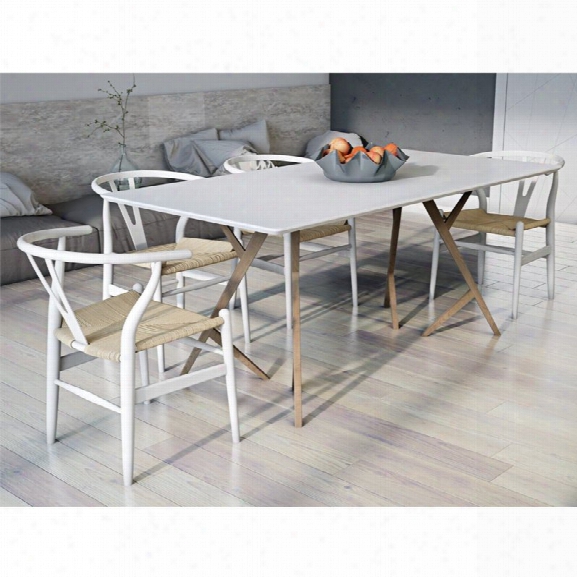 Aeon Furniture Lene 5 Piece Dining Set In White And Ash