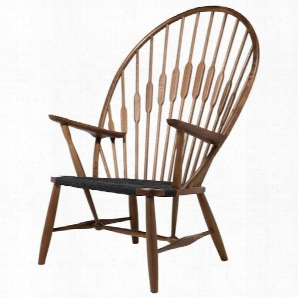 Aeon Furni Ture Peacock Accent Chair In Walnut And Black
