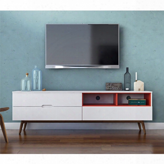 Aeon Furniture Ramon 71 Tv Stand In White And Orange
