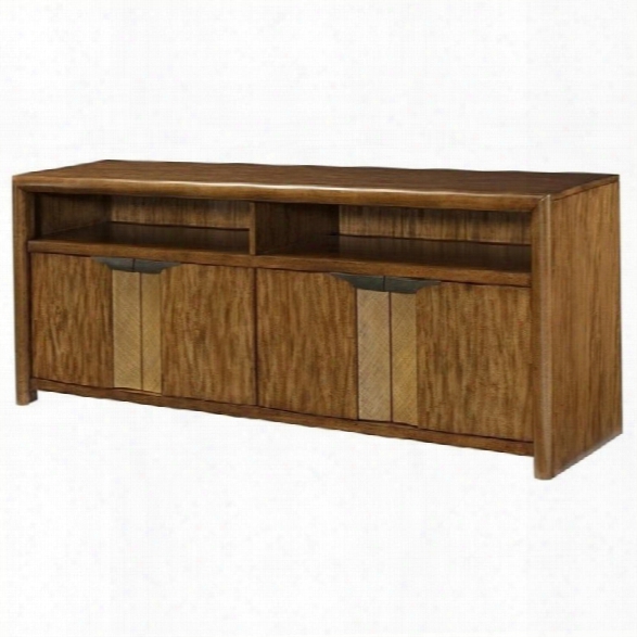 American Drew Grove Point 4 Door Wood Tv Stand In Warm Khaki