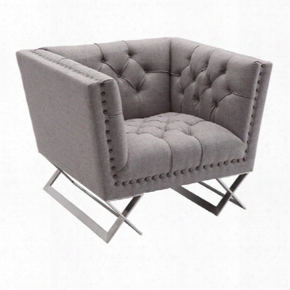 Armen Living Odyssey Chair In Gray Tweed