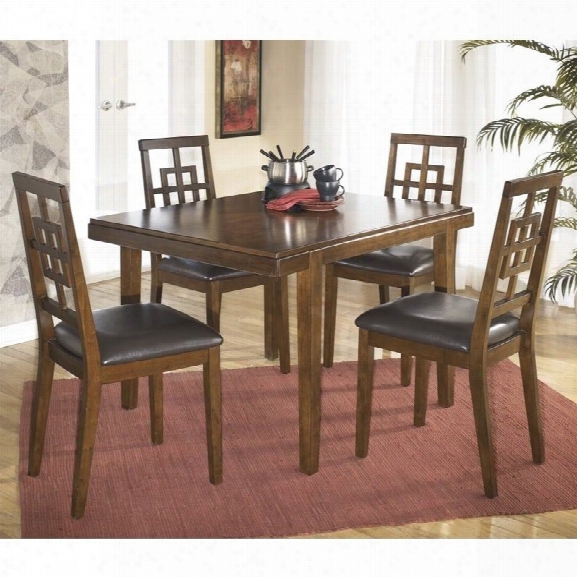 Ashley Cimeran 5 Piece Rectangular Dining Set In Medium Brown