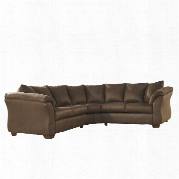 Ashley Darcy 2 Piece Fabric Corner Sectional In Cafe