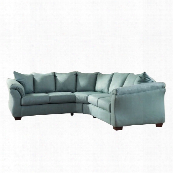 Ashley Darcy 2 Piece Fabric Sectional In Sky