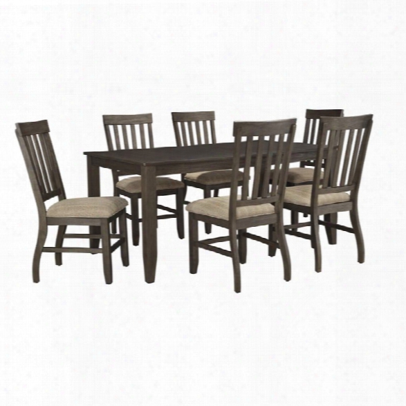 Ashley Dresbar 7 Piece Dining Set In Grayish Brown